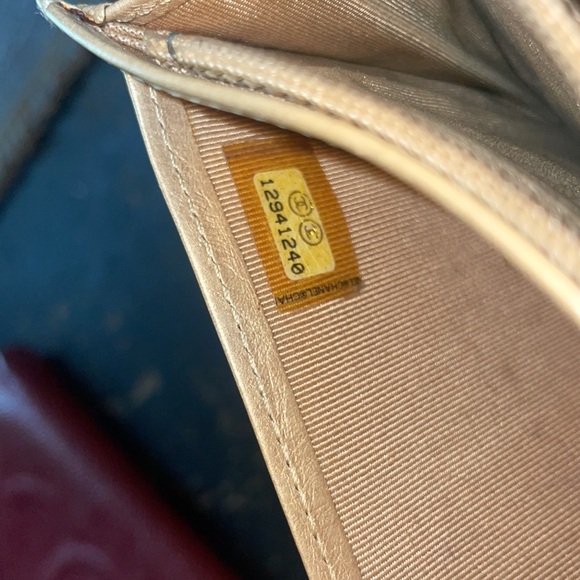 Chanel gold lambskin quilted long bifold wallet . Leather is soft and very plump - Picture 2 of 5